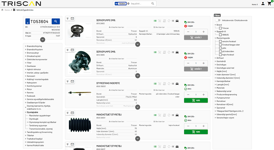 Triweb 3.0 katalog Triscan